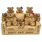 Personalized Dad, Mom, and Grandkids Bears in Chair