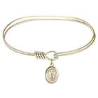 Adult's Gold-Plated Bangle with Oval Confirmation Charm