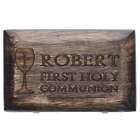 Personalized First Communion Wood Rosary Box