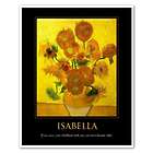 Isabella Vincent Van Gogh Sunflowers Personalized Art Print