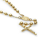 14K Gold Filled 24" Rosary Necklace with Cross Pendant