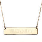 14K Gold Roman Numeral Bar Necklace