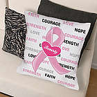 Personalized Hope and Love Breast Cancer Awareness Throw Pillow