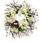 White Floral Wreath with Mini Bird Nest