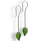 Green Leaf Sea Glass Earrings