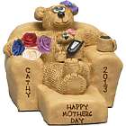 Personalized Mom Bear with Kids on Recliner Figurine