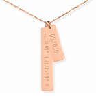Personalized Anniversary Date & Coordinate Rose Gold Bar Necklace
