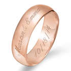 Couple's 6mm Rose Gold Message Ring with Personalized Engraving