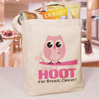 Give a Hoot Breast Cancer Awareness Tote Bag