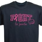 Personalized Fight Breast Cancer Awareness T-Shirt in Black