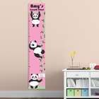 Girl's Hanging Pandas Personalized Height Chart