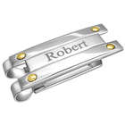Personalized Two-Tone Brushed Stainless Steel Money clip
