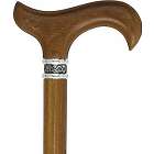 Afromosia Wood with Pewter Collar Walking Cane