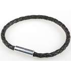 Black 4mm Braided Leather Bracelet