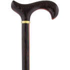 Afromosia Inlaid Derby Walking Cane with Wenge Shaft
