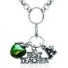 Best Teacher Silver-Tone Charm Necklace