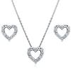 Cubic Zirconia Heart Bridesmaid Open Necklace & Earring Set