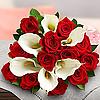 Stunning Red Rose and White Calla Lily Bouquet