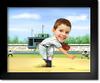Your Photo In A Baseball Player - Pitcher Caricature
