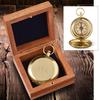 High Polish Gold Keepsake Compass with Wooden Box
