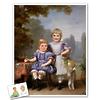 Classic Painting Little Sisters in Park Personalized Art Print