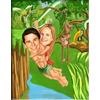 Tarzan & Jane Caricature Print from Photos