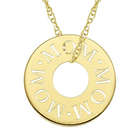 10 Karat Gold Mom Stamped Circle Necklace