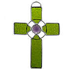 Celtic Cross Art Glass Suncatcher
