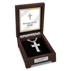 Blessed Son Stainless Steel Pendant with White Sapphire