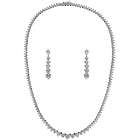 Cubic Zirconia Graduated Necklace and Earrings Set