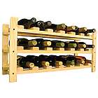 Wooden 18 Bottle Stackable Wine Rack Storage Kit