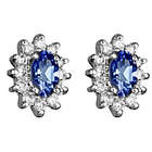 1/4 Ct Diamond & Tanzanite Earrings in 14K Gold