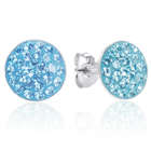 Aqua Blue Swarovski Crystal Stud Earrings in Sterling Silver