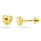 Gold Princess Heart Earrings in 14K Yellow Gold