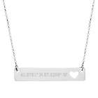 Custom Coordinate 14K White Gold Heart Cut Out Name Bar Necklace