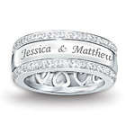 "Our Forever Love" Personalized Sterling Silver Diamond Ring