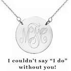 I Couldn't Say 'I Do' Without You Silver Disc Necklace