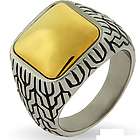 Men's Designer Inspired Gold Cushion Bali Ring