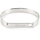 Engravable ID Silver Bangle Bracelet