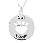 Cat Lover Pendant in Sterling Silver