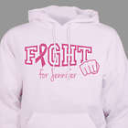 Personalized Fight Cancer Pink Ribbon Hooded Sweatshirt