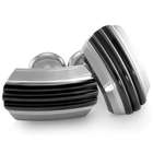 Trio Black and Grey Titanium with Sterling Silver Cufflinks