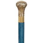 Brass Knob Handle Walking Cane with Stained Ash Shaft