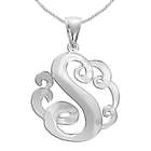 Personalized Stunning Single Initial Pendant in Sterling Silver