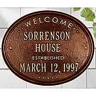 Personalized Welcome Established House Plaque