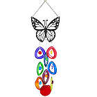 Glass Bottle Wind Chime with Butterfly Topper