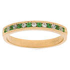 Diamond & Emerald Channel Set Band in 14K Yellow Gold