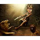 She's in Trouble and I Ain't Lion Caricature Art Print