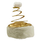 Gold and White Coil Spring Hat