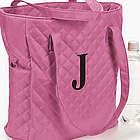 Personalized Pink Quilted Tote Bag